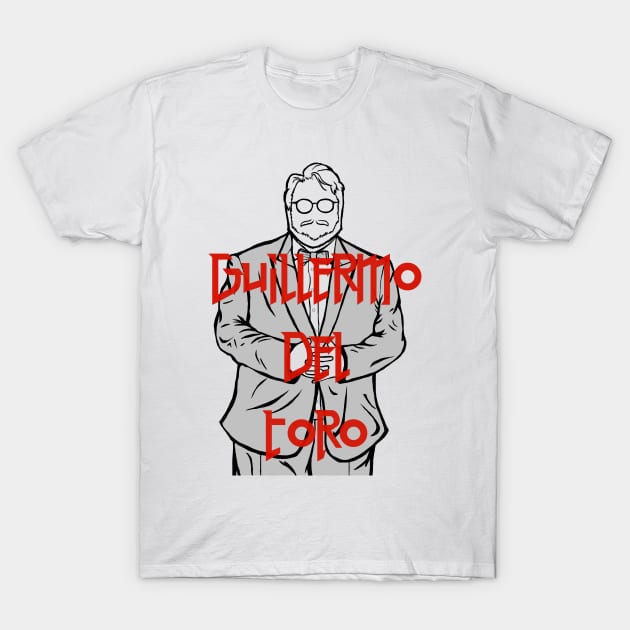 Guillermo Del Toro portrait T-Shirt by Youre-So-Punny